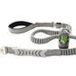 Light Grey Polyester Full Bungee Dog Leash