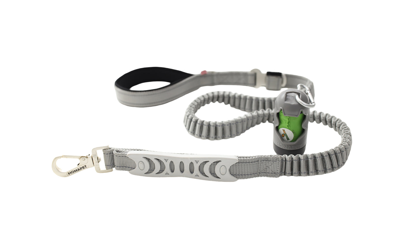 Light Grey Polyester Full Bungee Dog Leash