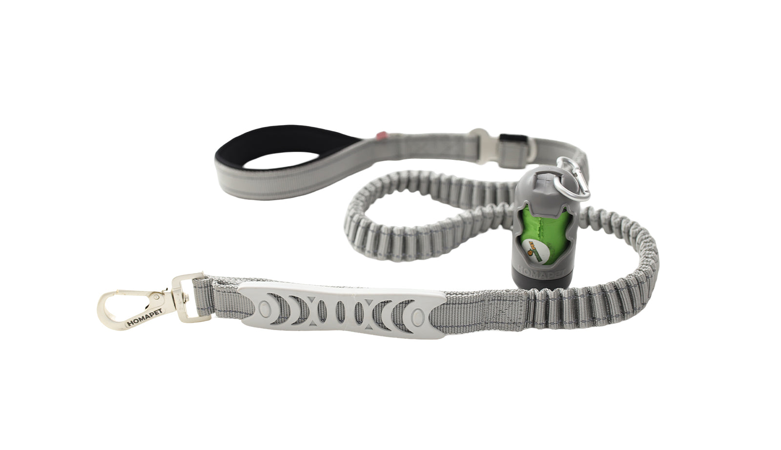 Light Grey Polyester Full Bungee Dog Leash