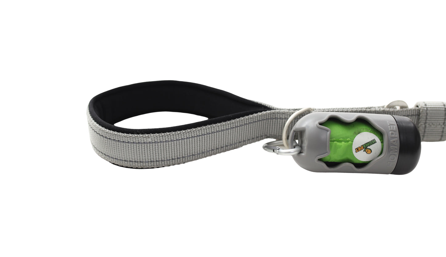 Light Grey Polyester Full Bungee Dog Leash