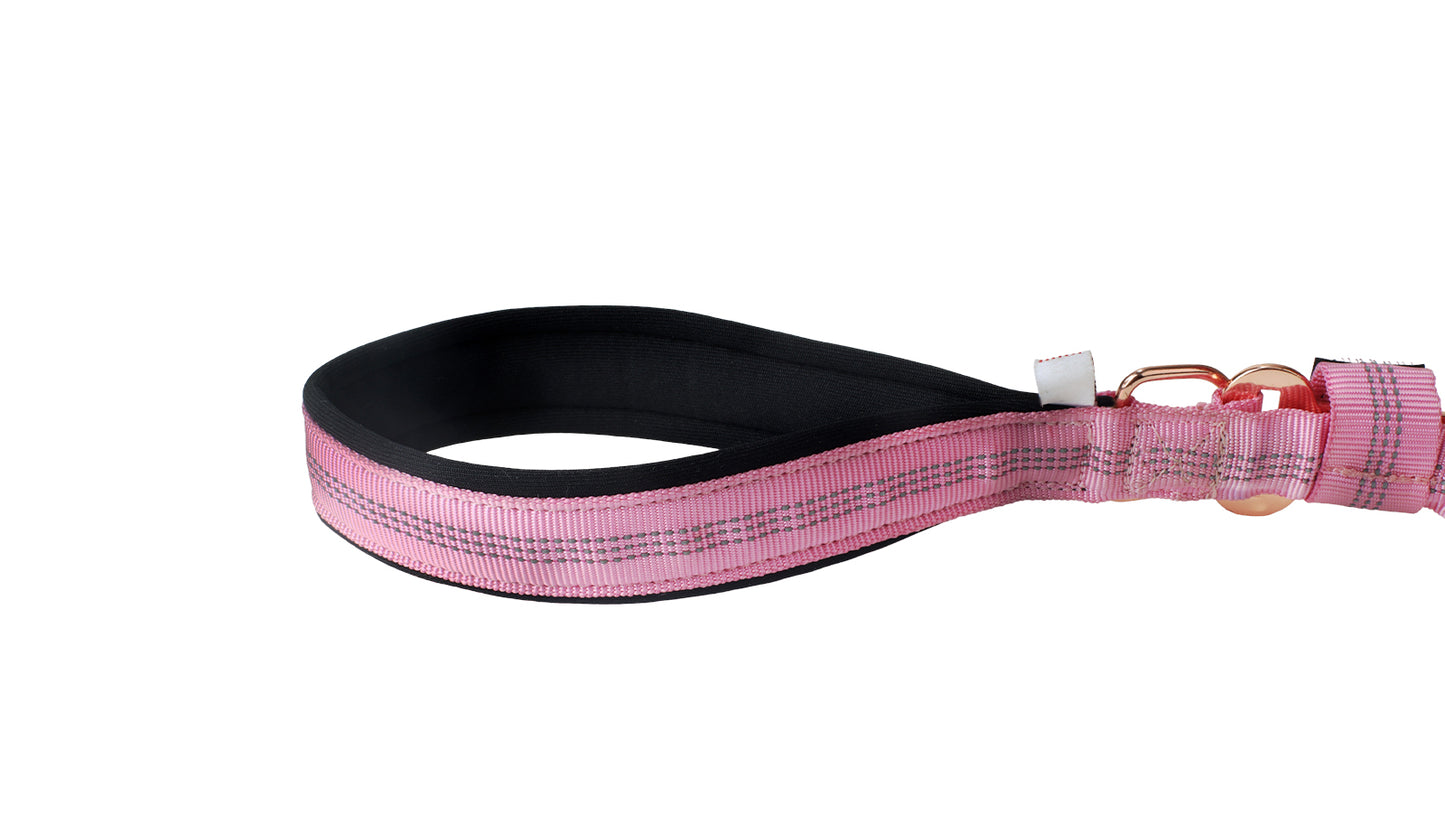 Lilac Sachet Nylon Full Bungee Dog Leash