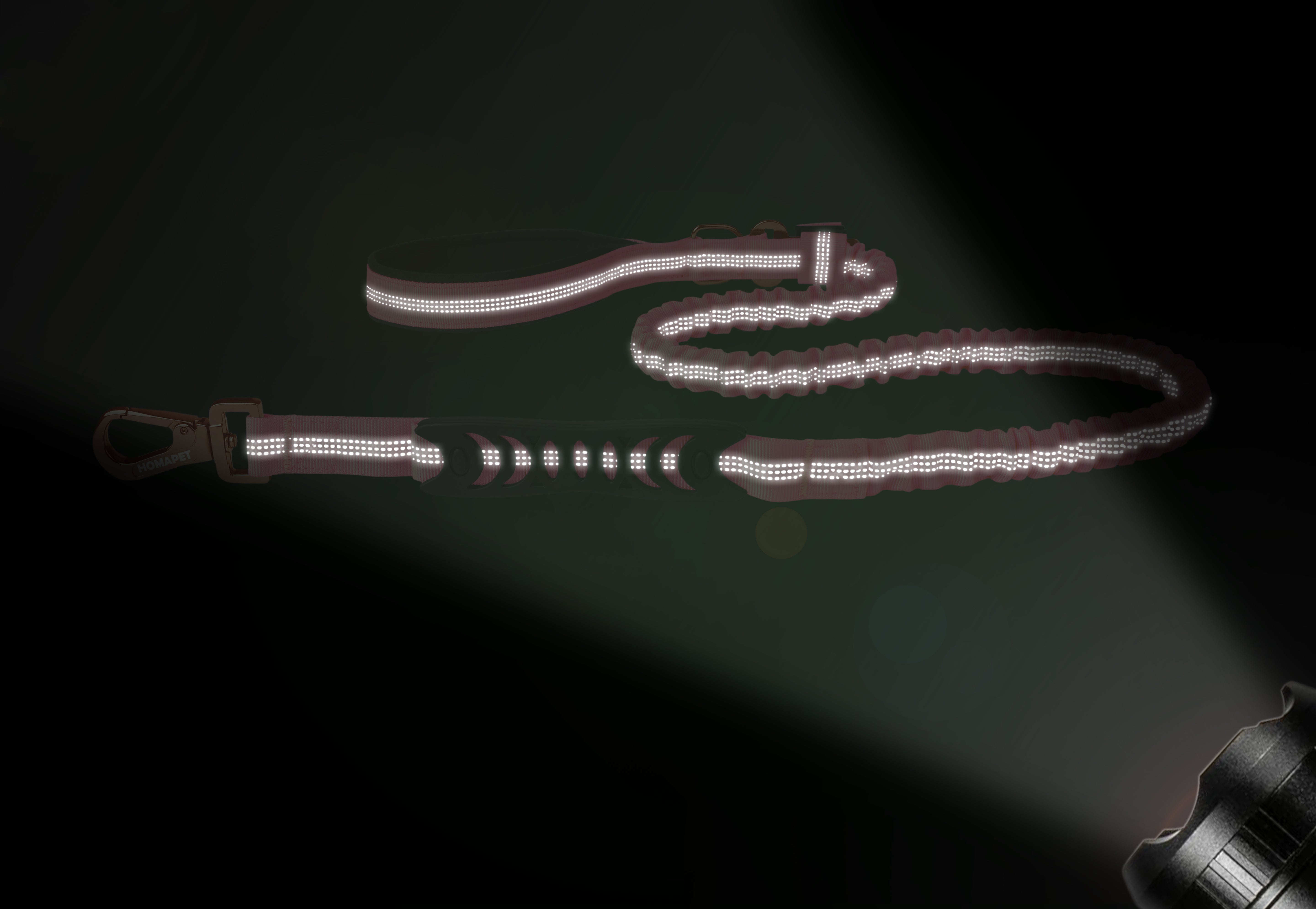 Lilac Sachet Nylon Full Bungee Dog Leash