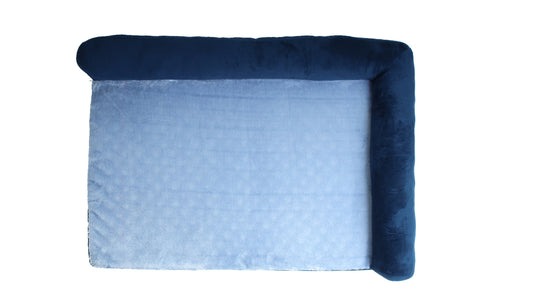 Navy & Sky Blue L Shape Dog Bed