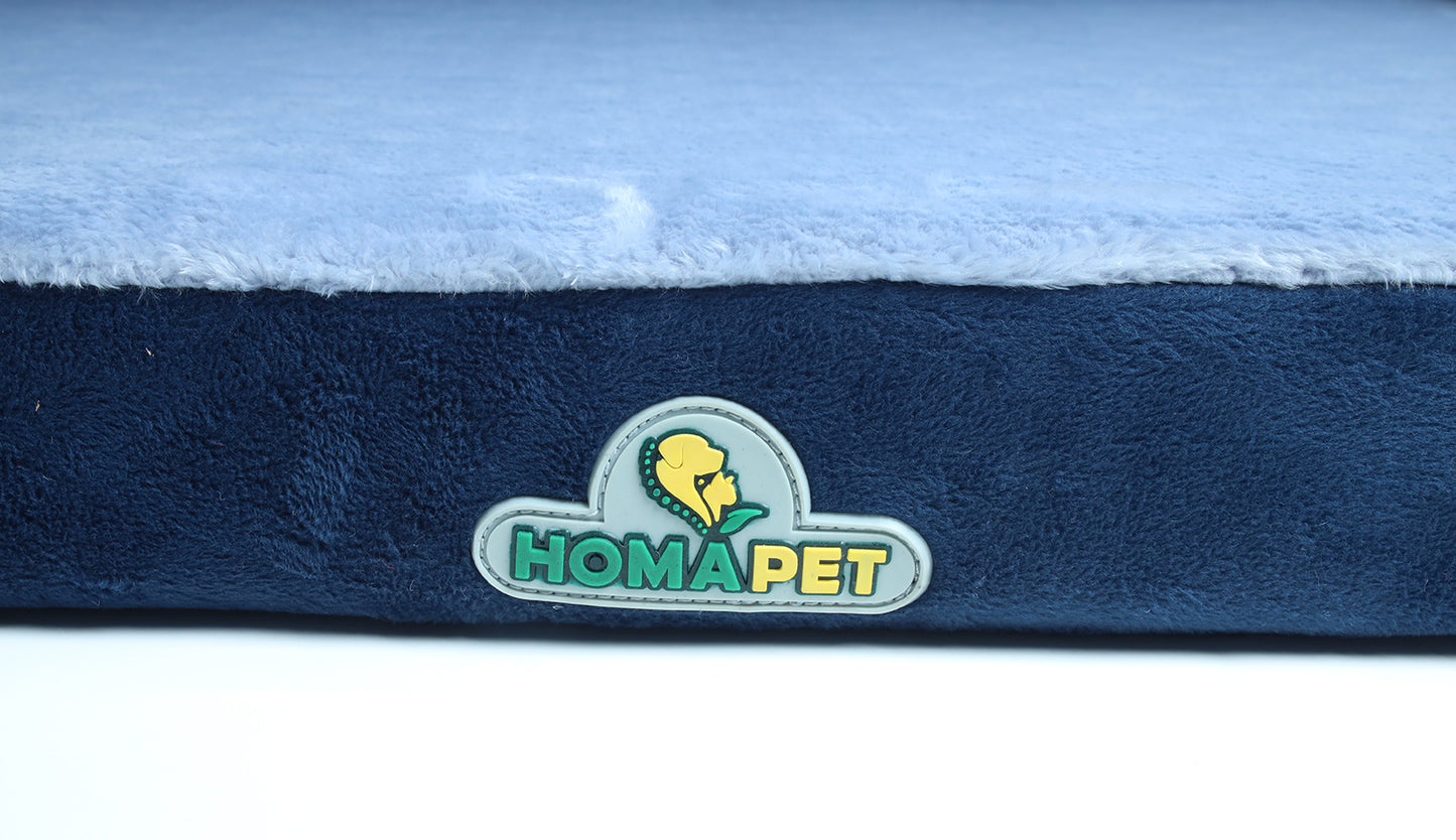 Navy & Sky Blue L Shape Dog Bed