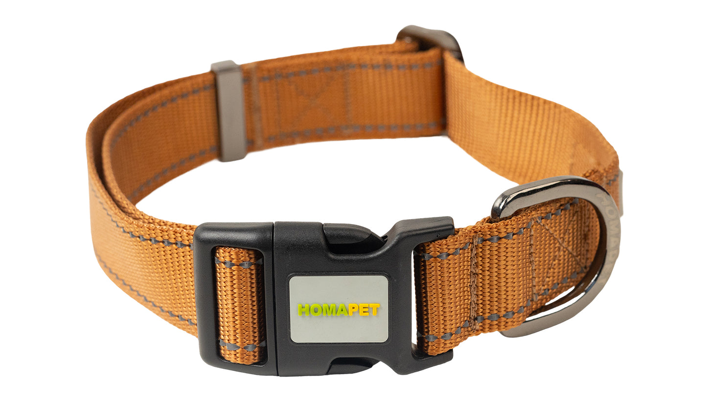 Copper Brown Nylon Dog Collar