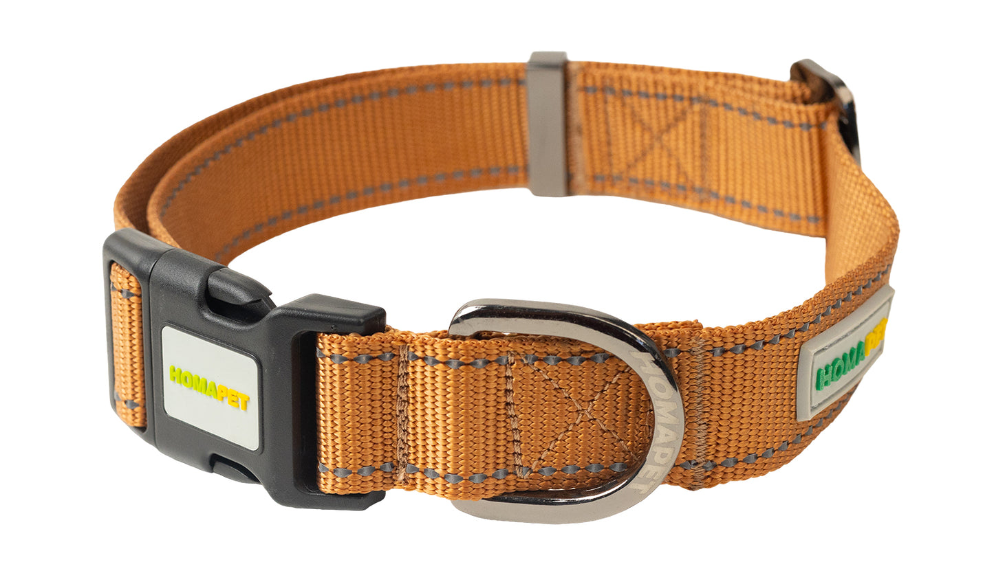 Copper Brown Nylon Dog Collar