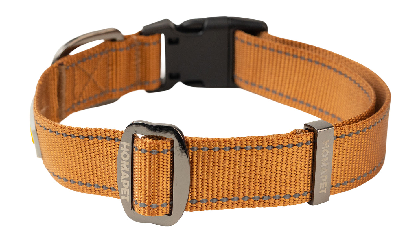 Copper Brown Nylon Dog Collar