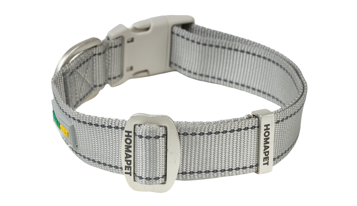 Light Grey Nylon Dog Collar