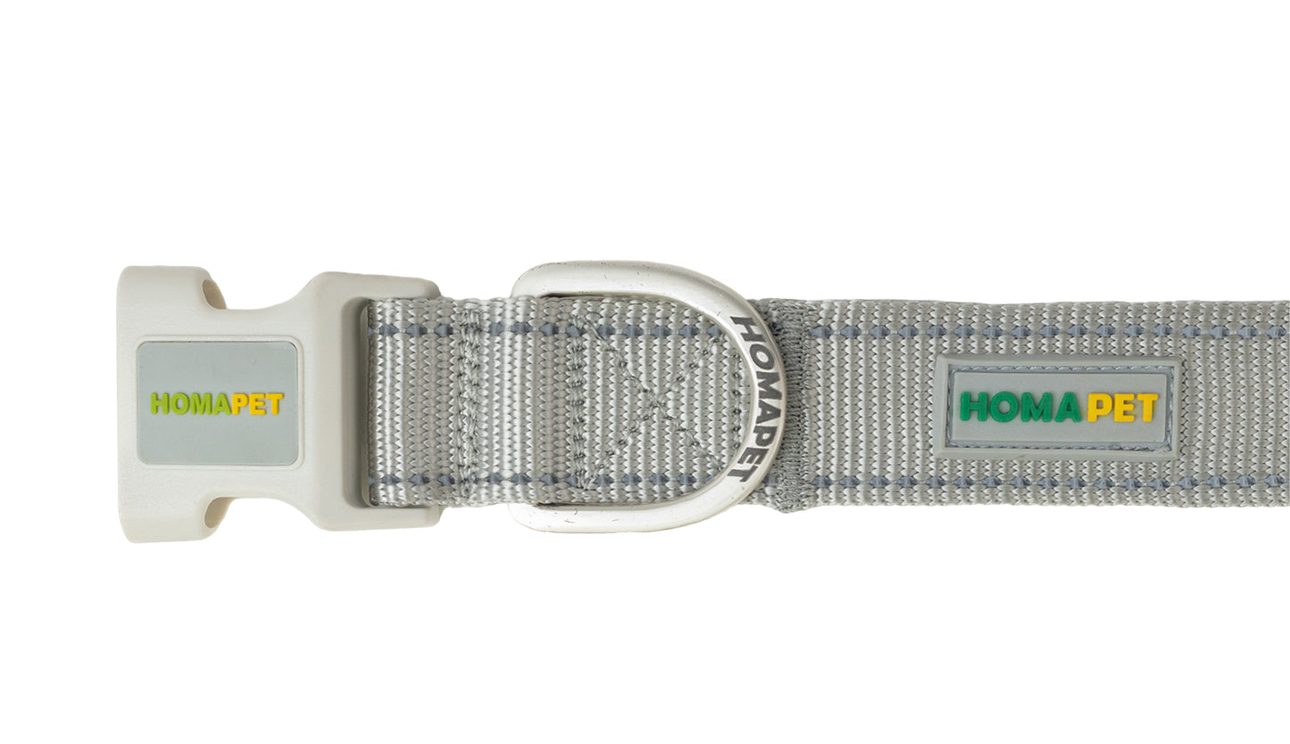 Light Grey Nylon Dog Collar