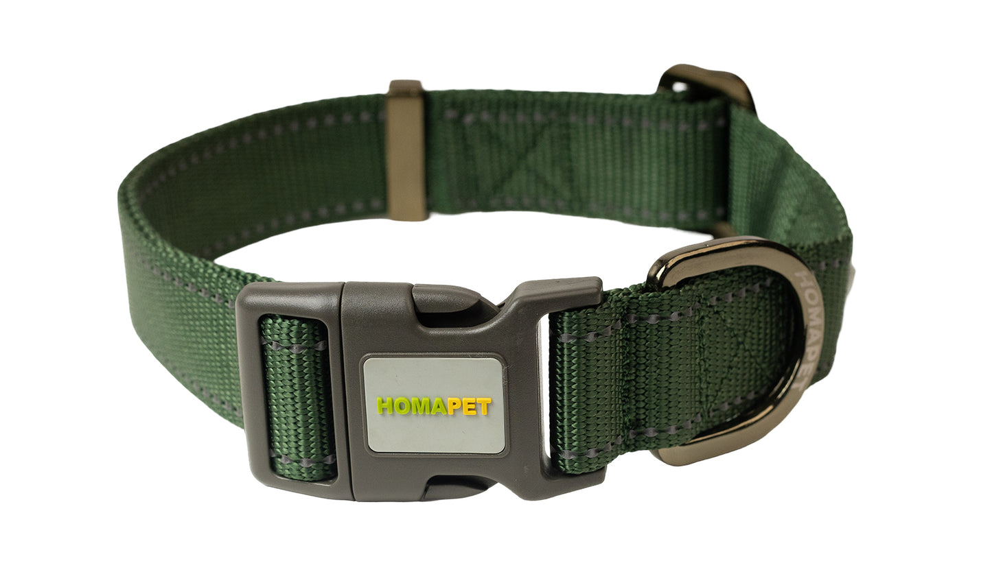 Olive Green Nylon Dog Collar