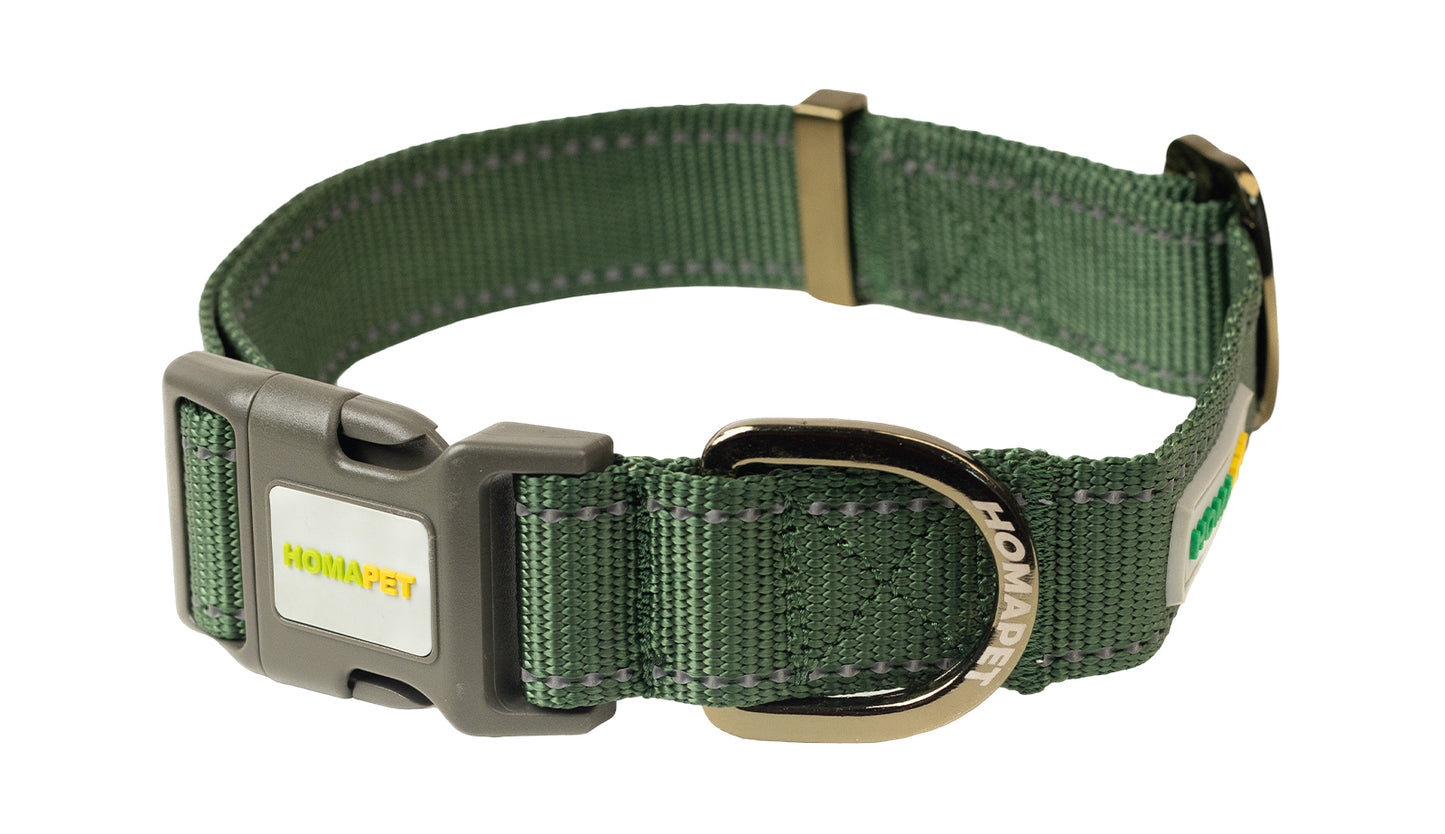 Olive Green Nylon Dog Collar