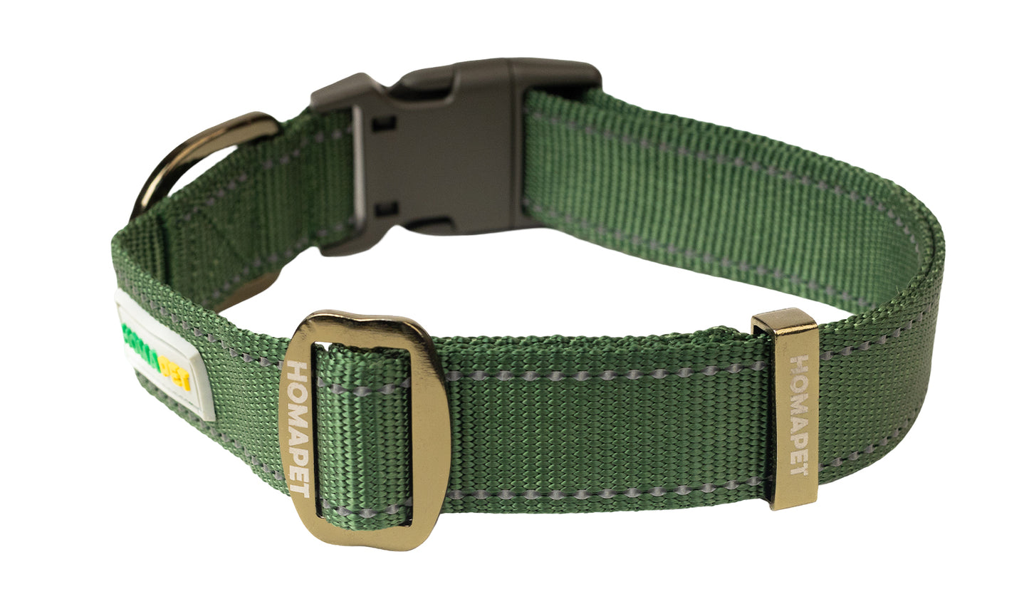 Olive Green Nylon Dog Collar