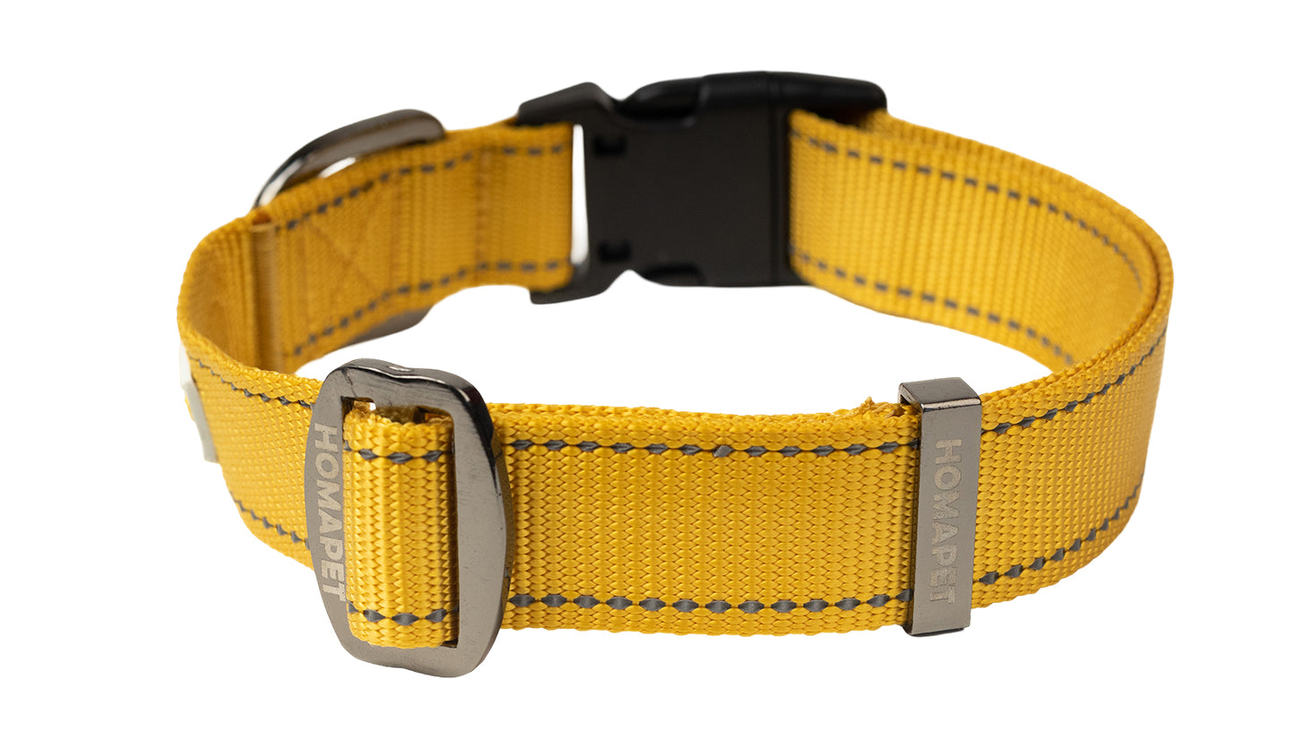 Yellow Nylon Dog Collar