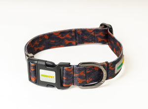 Orange Black Camo Printed Polyester Dog Collar