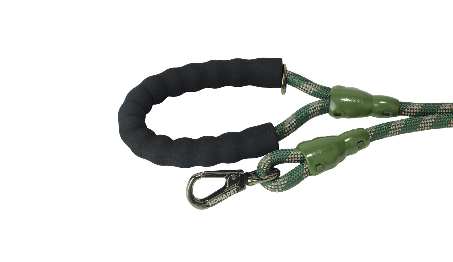 Olive Green - Copper Brown Braided Polyester Reflective Dog Rope