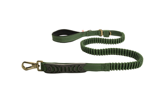 Olive Green Polyester Full Bungee Dog Leash