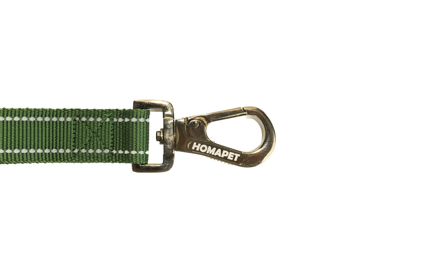 Olive Green Polyester Full Bungee Dog Leash