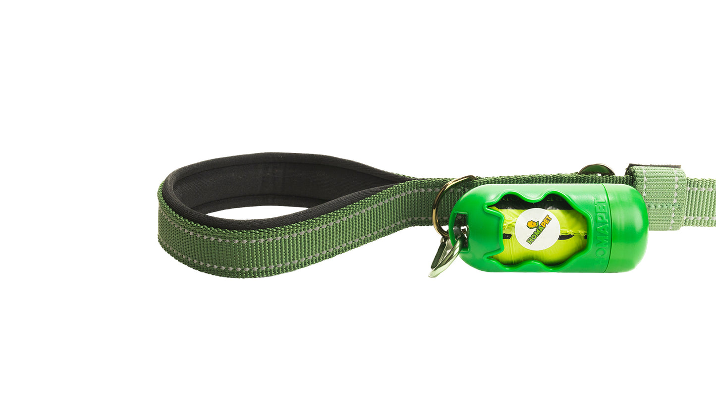 Olive Green Polyester Full Bungee Dog Leash