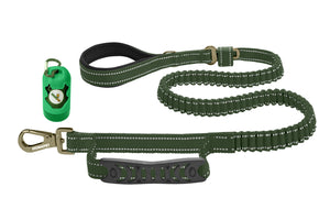 Olive Green Polyester Full Bungee Dog Leash