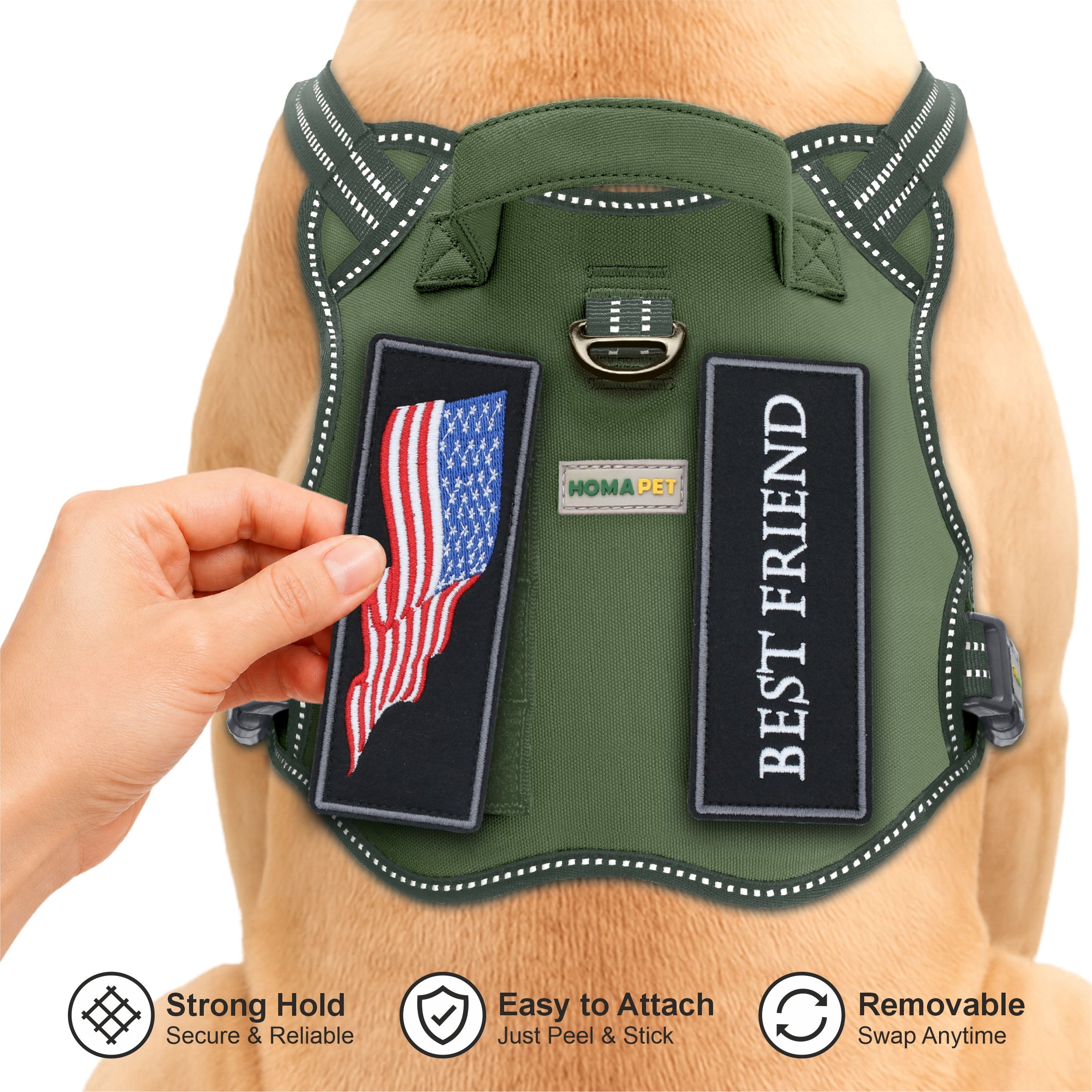 Olive Green Tactical Dog Harness