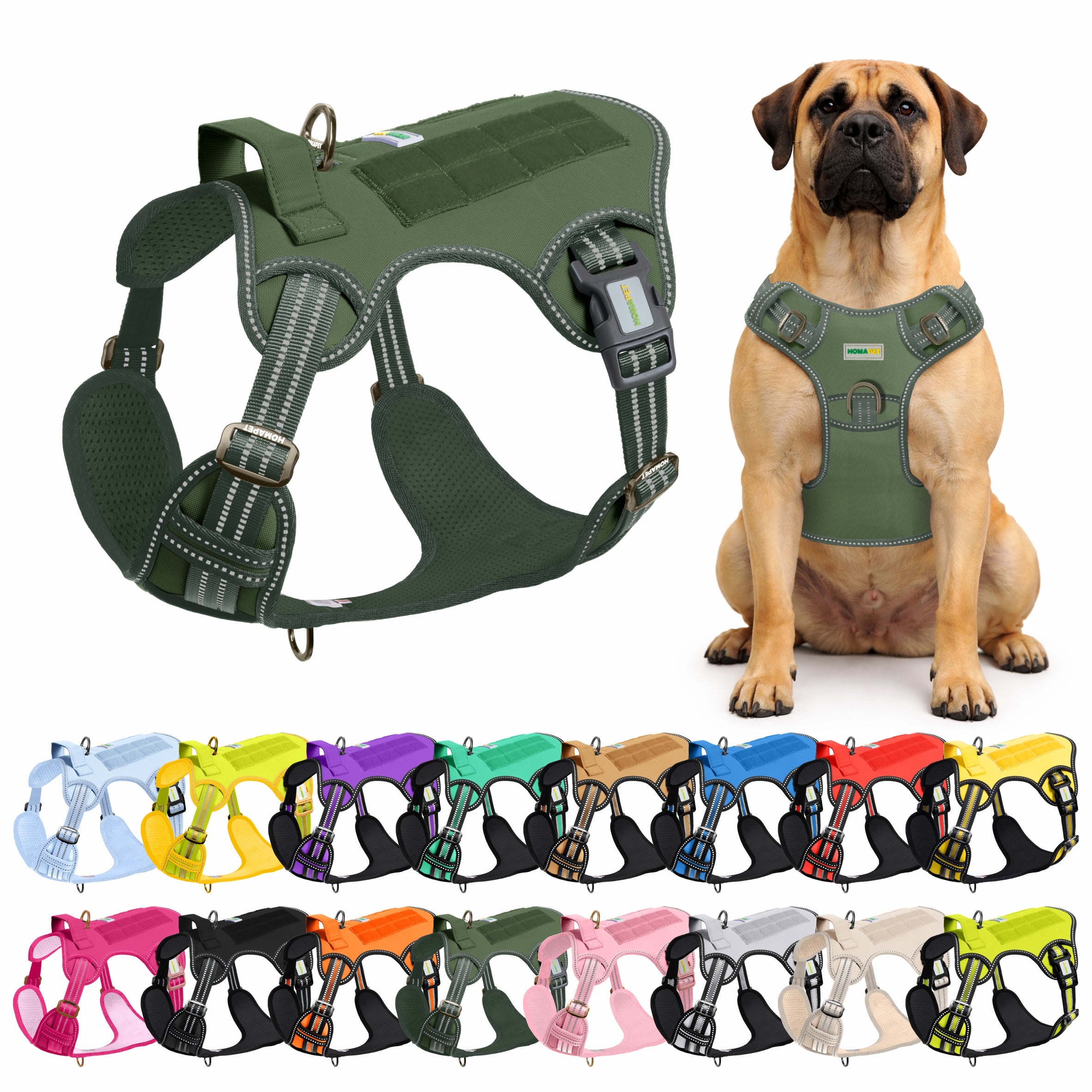 Olive Green Tactical Dog Harness