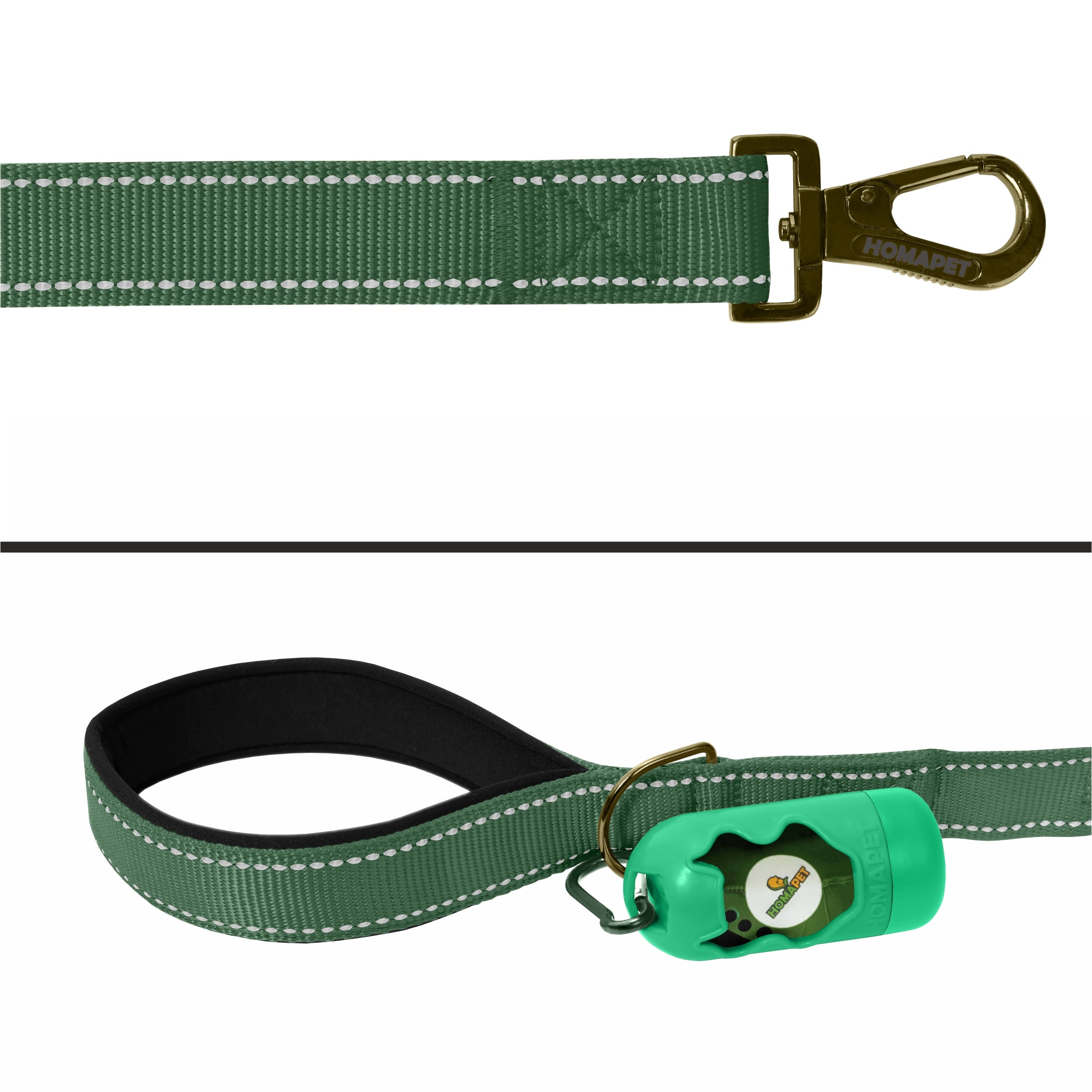 Olive Green Nylon Dog Leash
