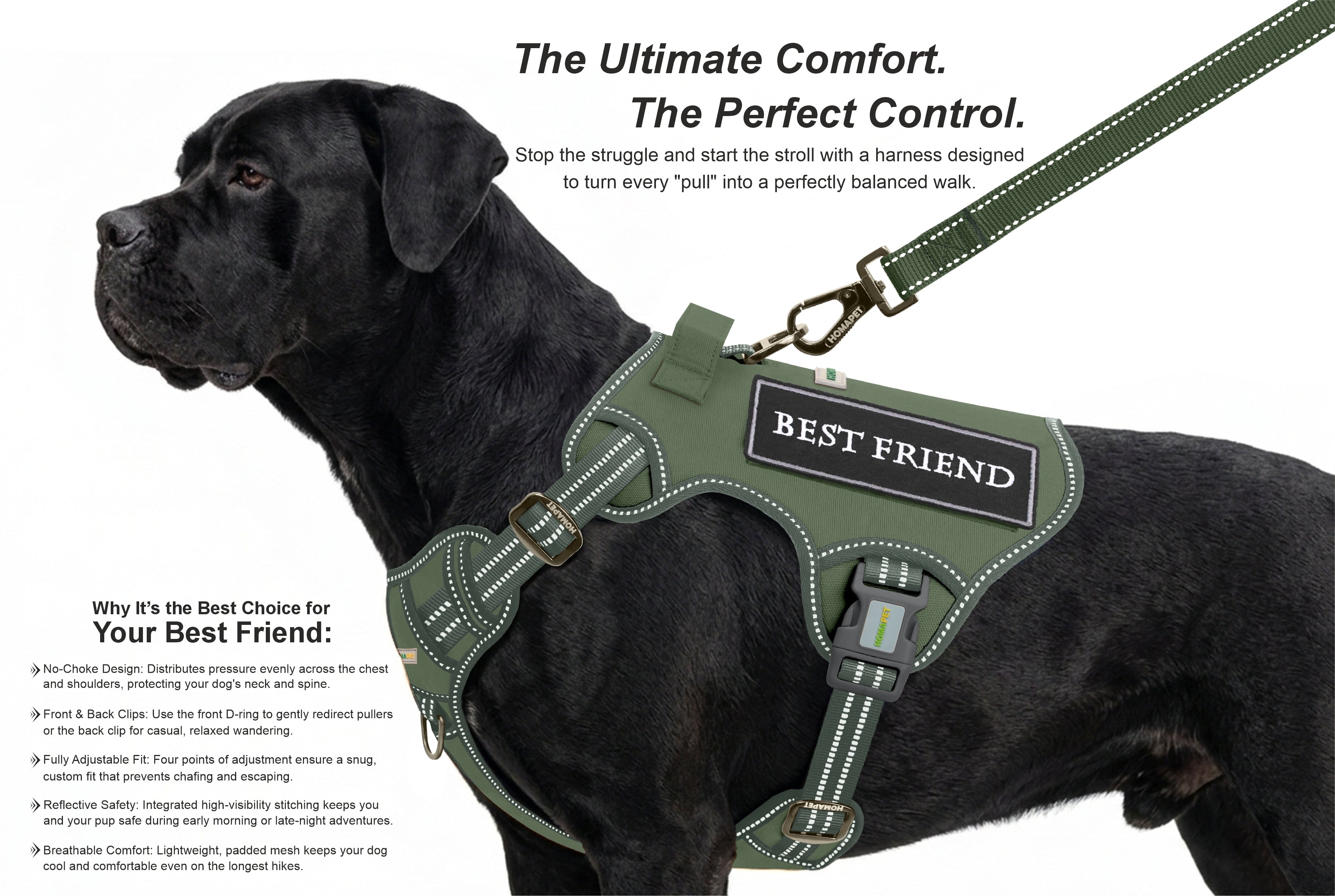 Olive Green Tactical Dog Harness