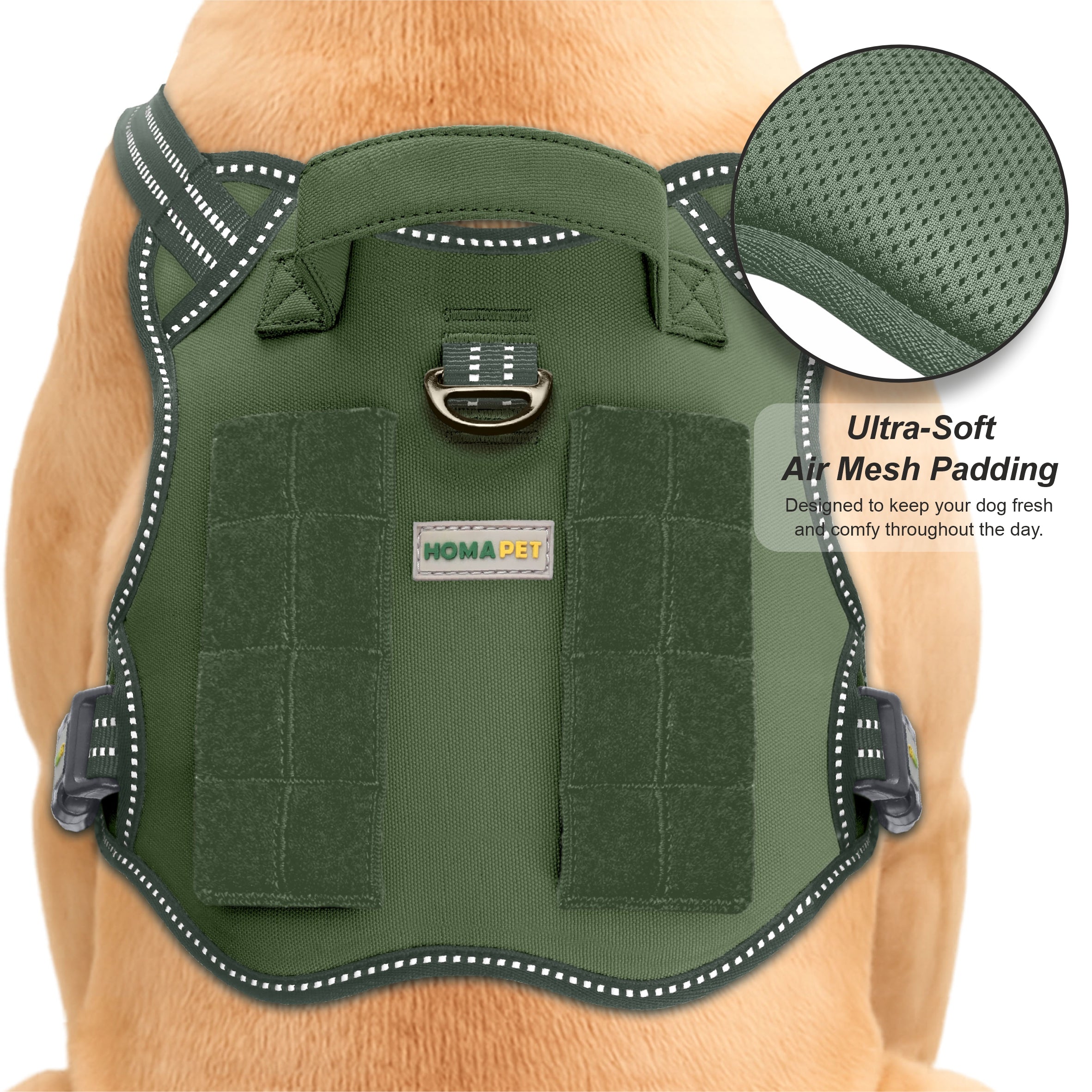 Olive Green Tactical Dog Harness