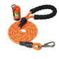 Orange Black - Grey Braided Polyester Reflective Dog Rope