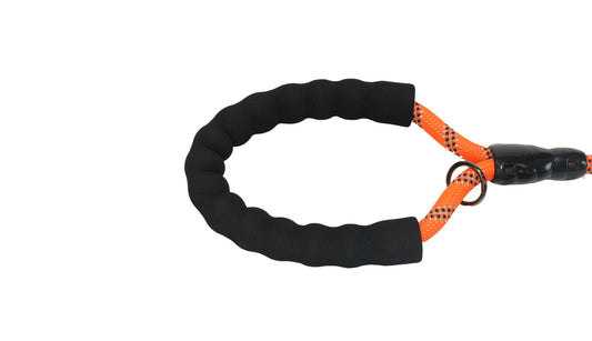 Orange Black - Grey Braided Polyester Reflective Dog Rope