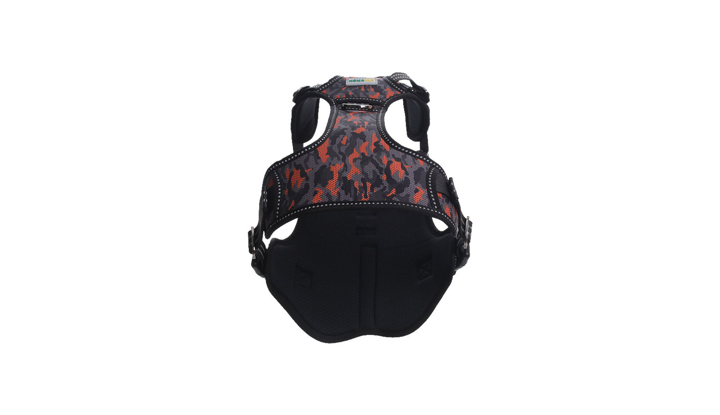 Orange Black Camo Tactical Dog Harness Printed