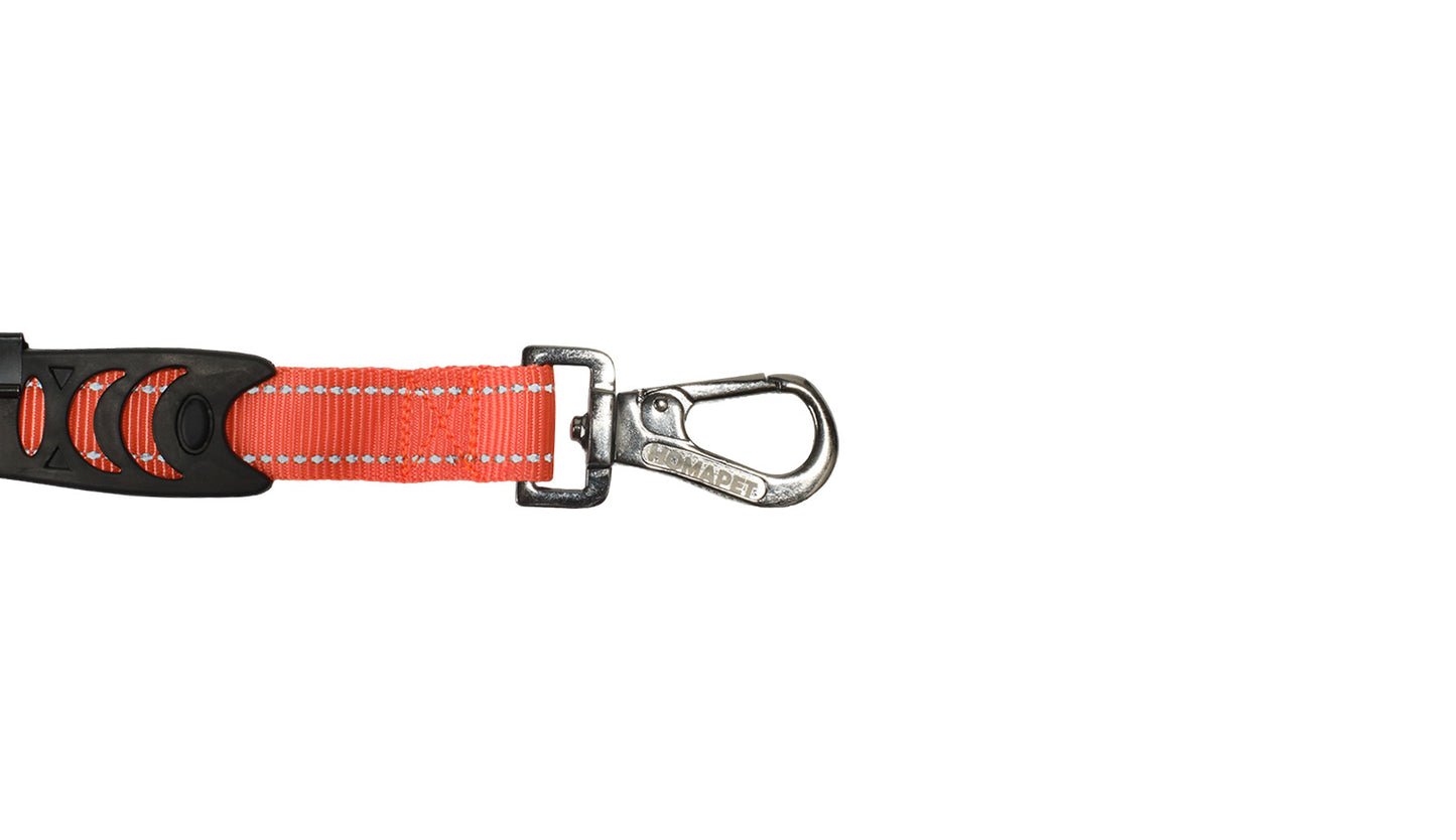 Orange Nylon Adjustable Bungee Dog Leash