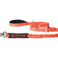 Orange Nylon Adjustable Bungee Dog Leash