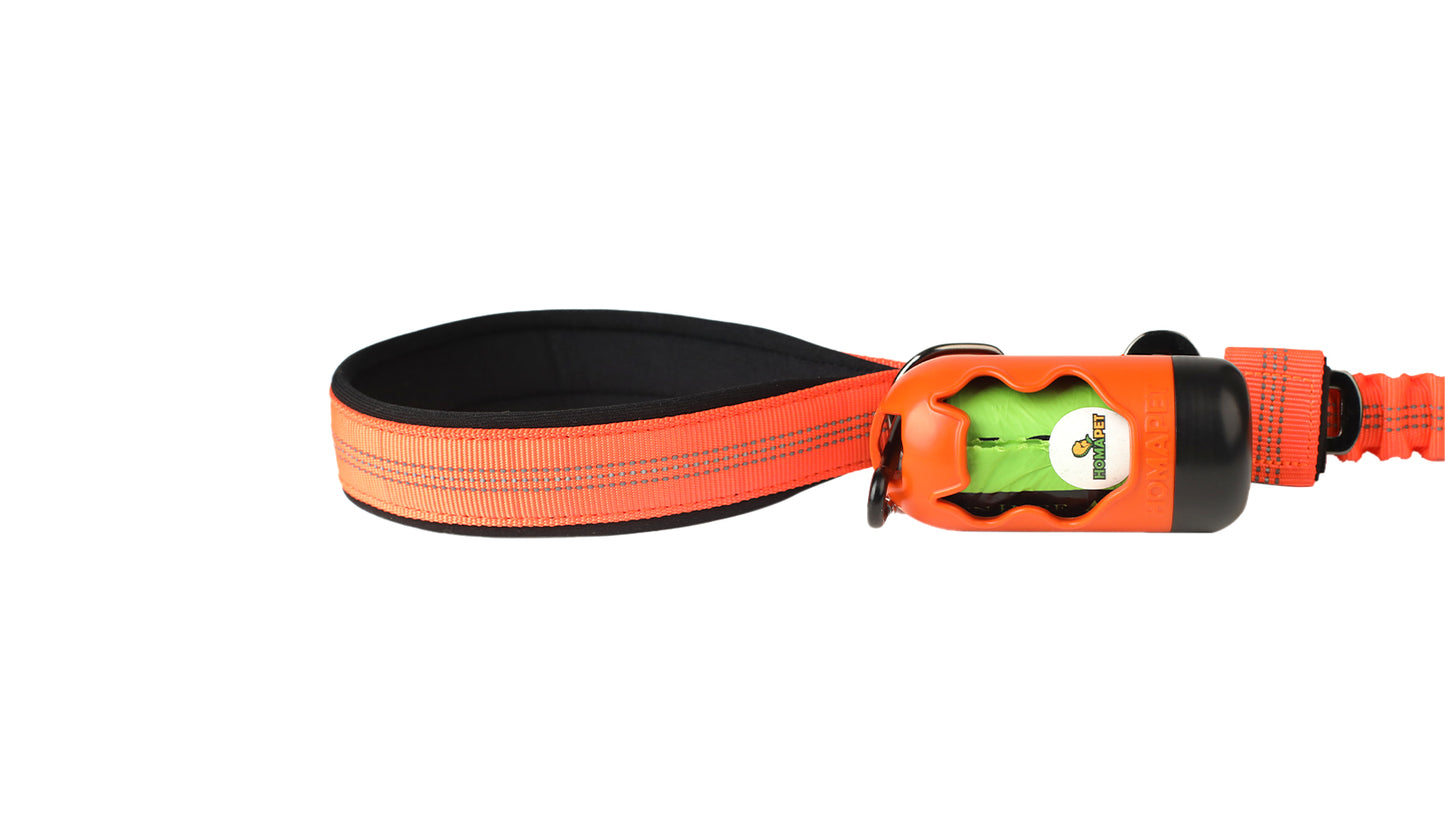 Orange Nylon Full Bungee Dog Leash