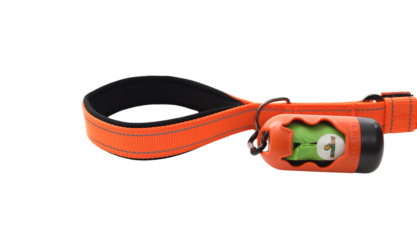 Orange Polyester Full Bungee Dog Leash