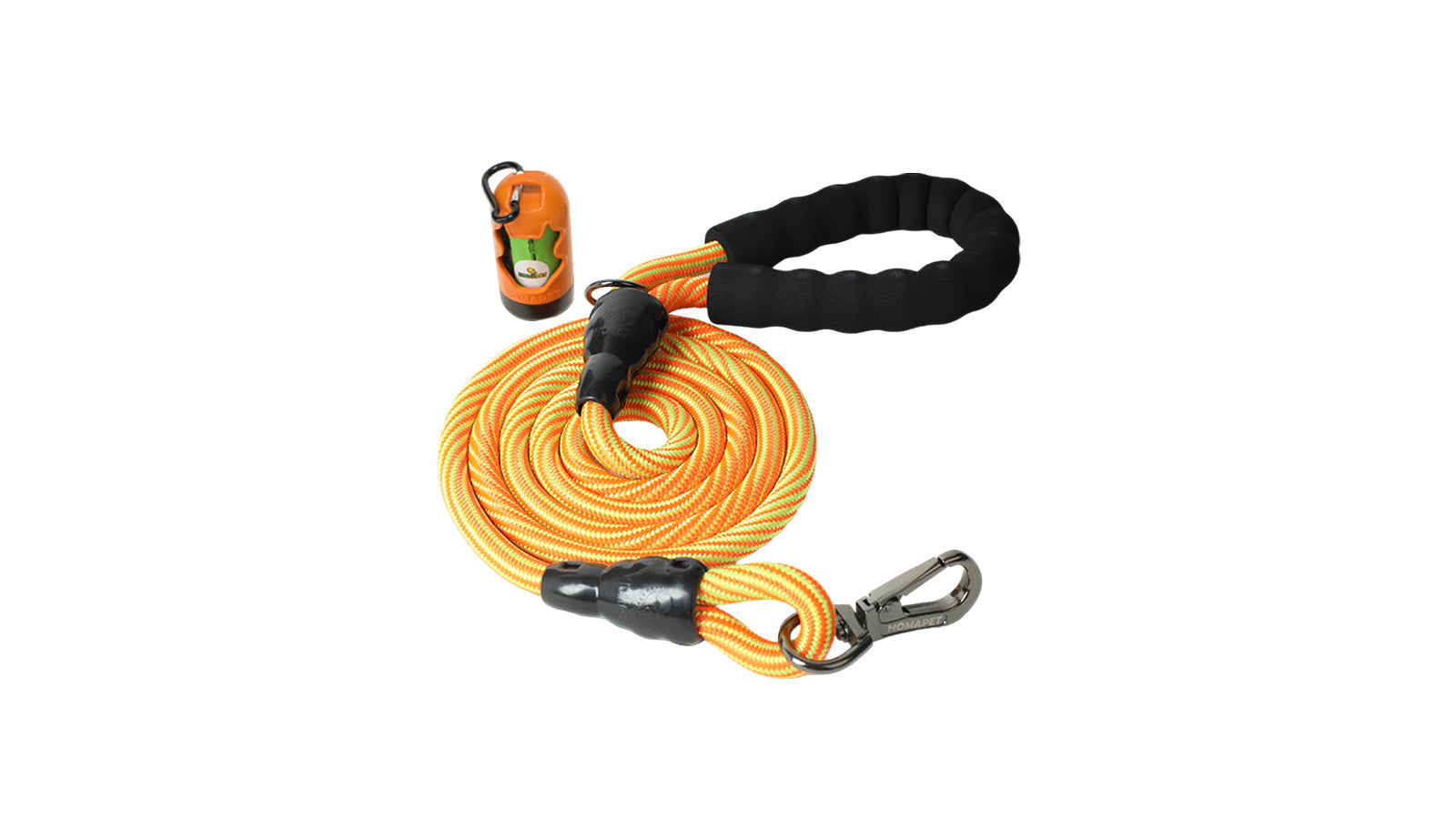Black - Light Grey Serpentine Polyester Non Reflective Dog Rope