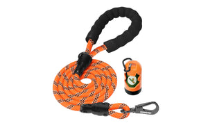 Orange Black - Grey Braided Polyester Reflective Dog Rope
