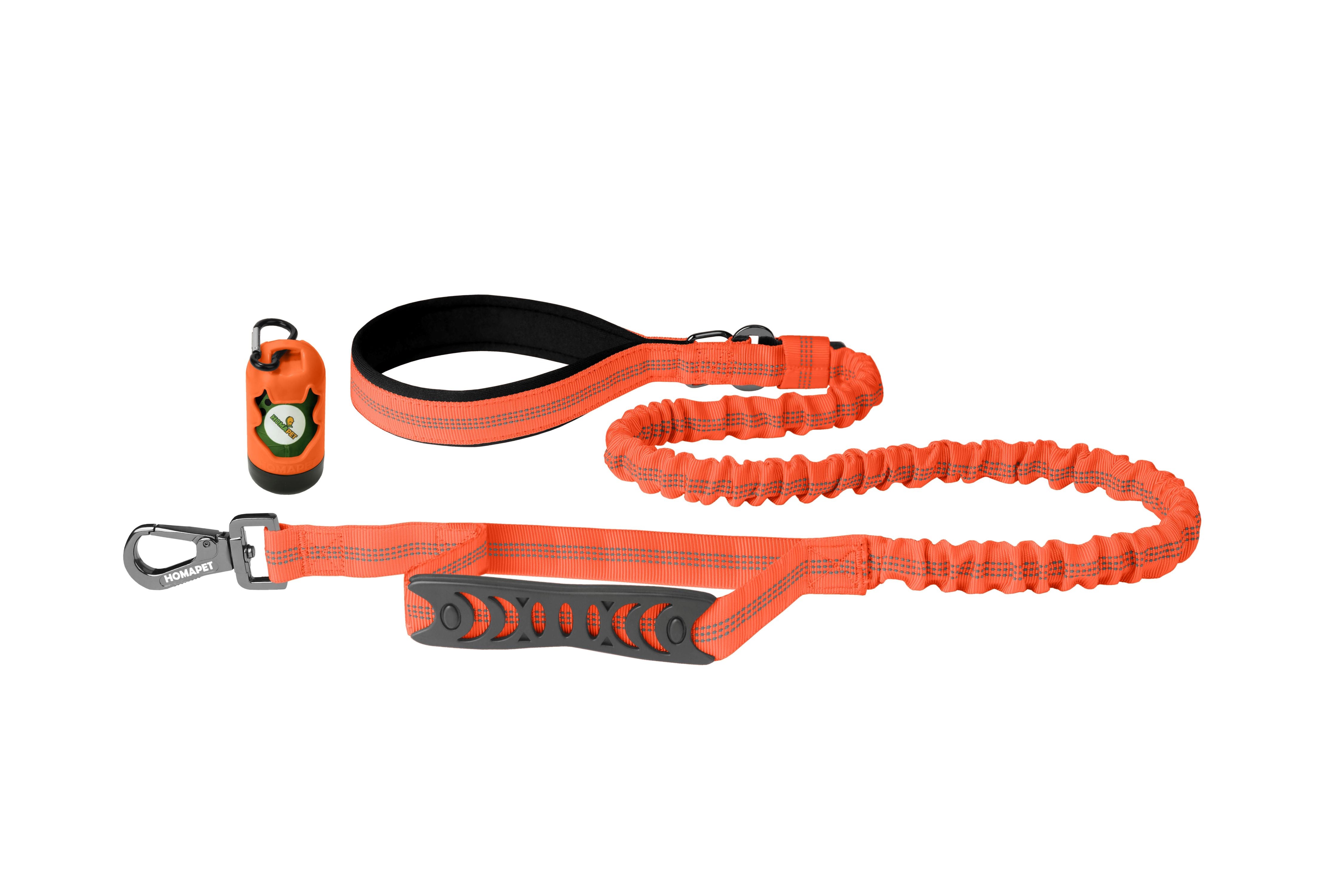 Orange Nylon Full Bungee Dog Leash