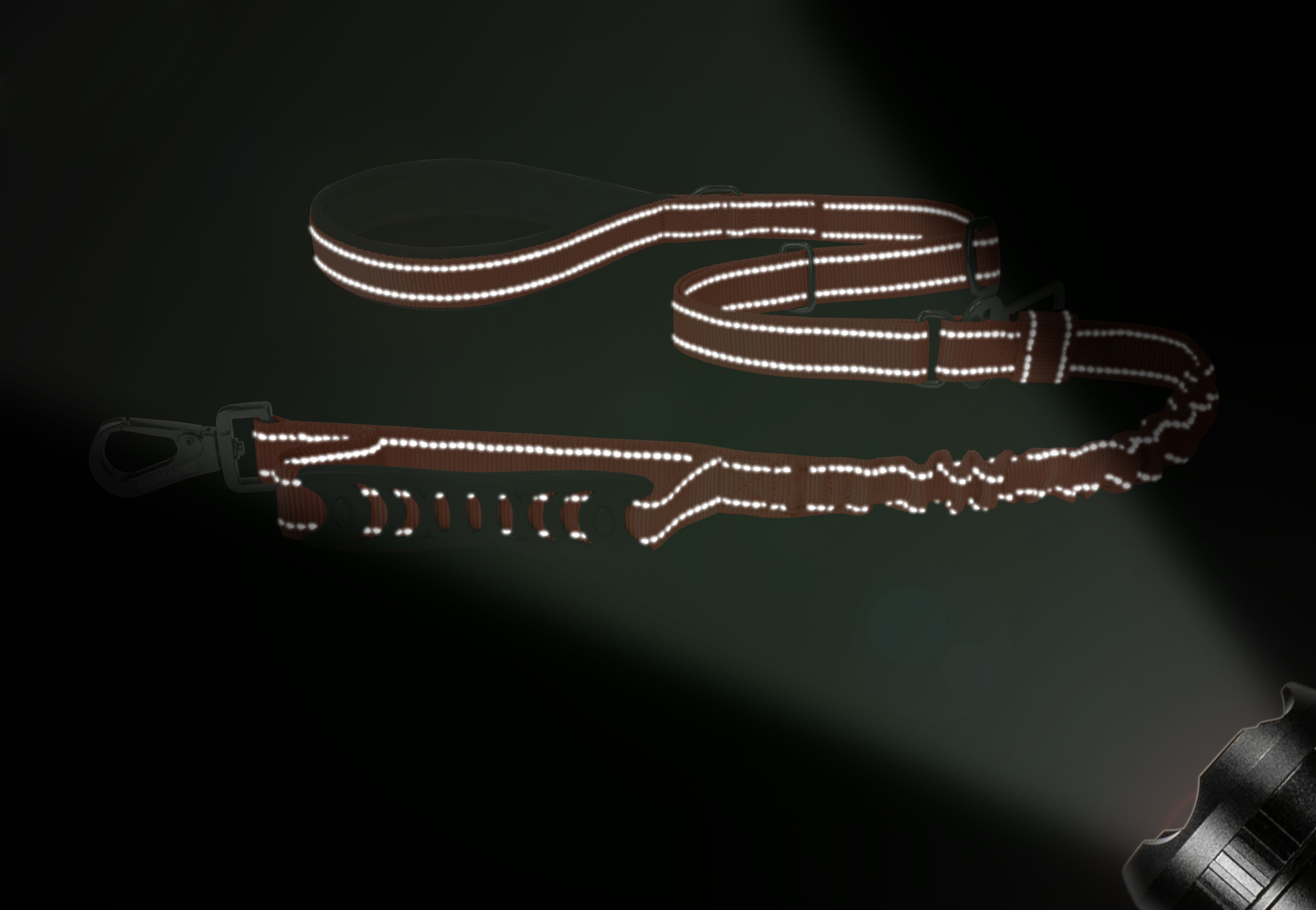 Orange Nylon Adjustable Bungee Dog Leash