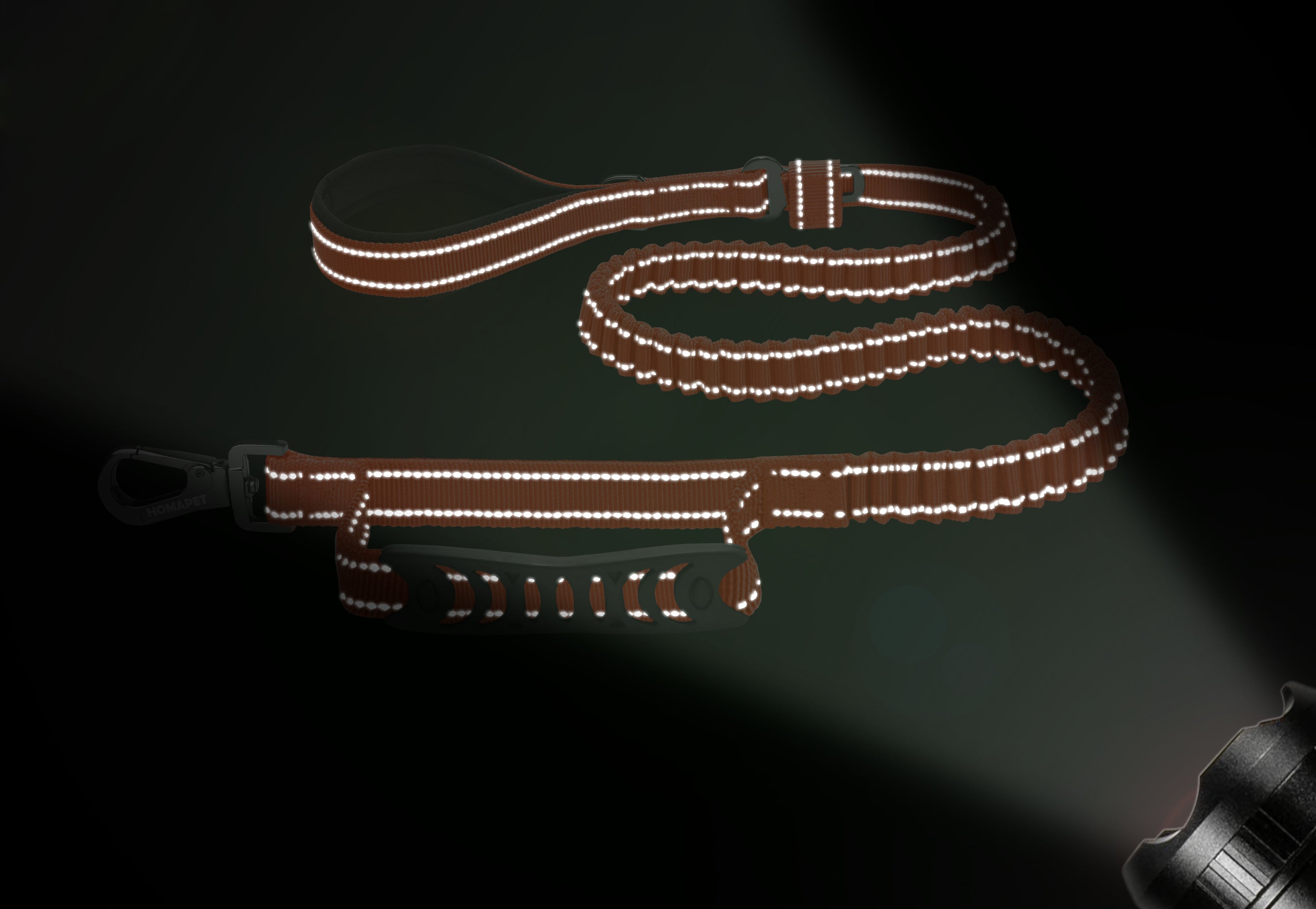 Orange Polyester Full Bungee Dog Leash