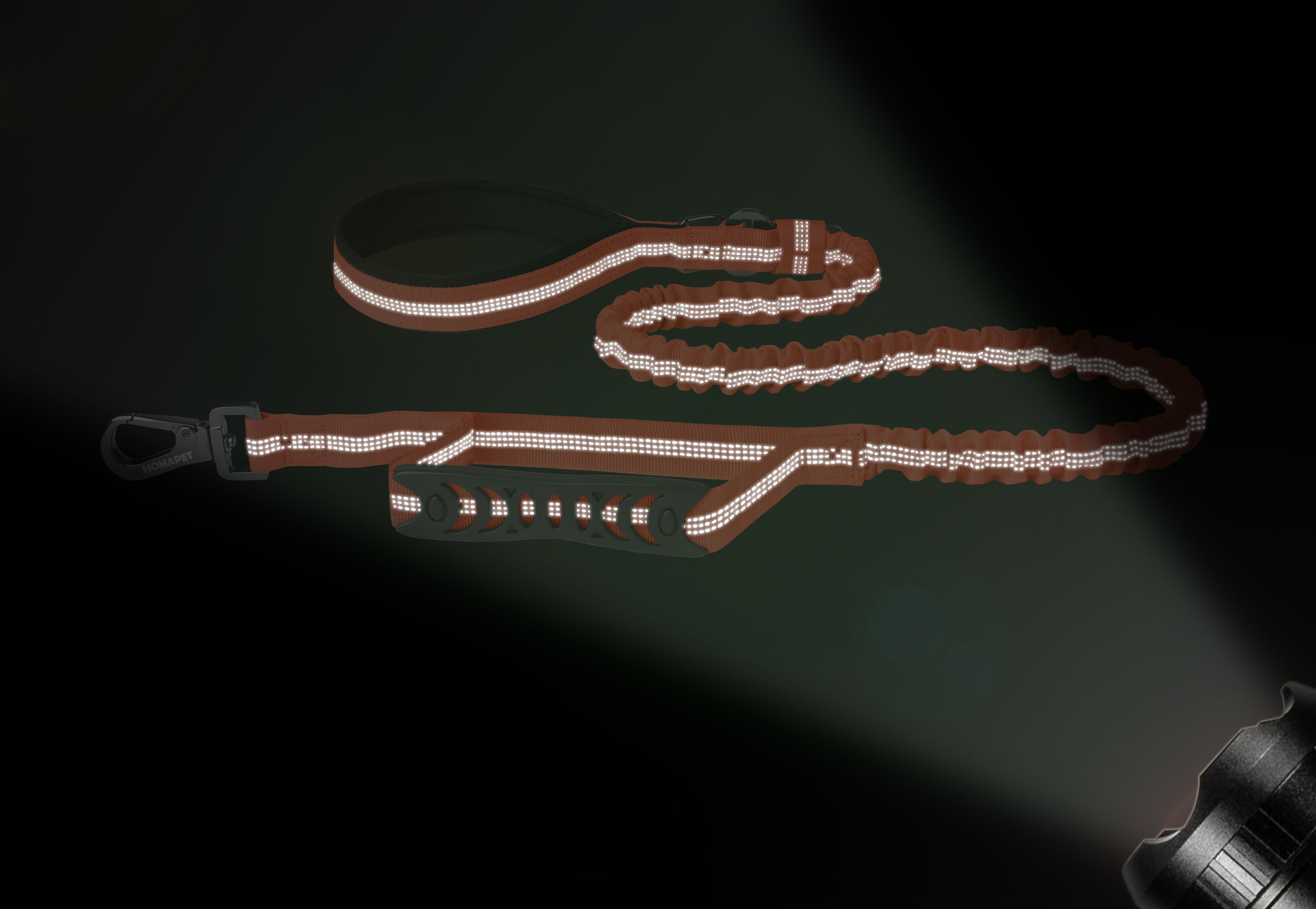 Orange Nylon Full Bungee Dog Leash