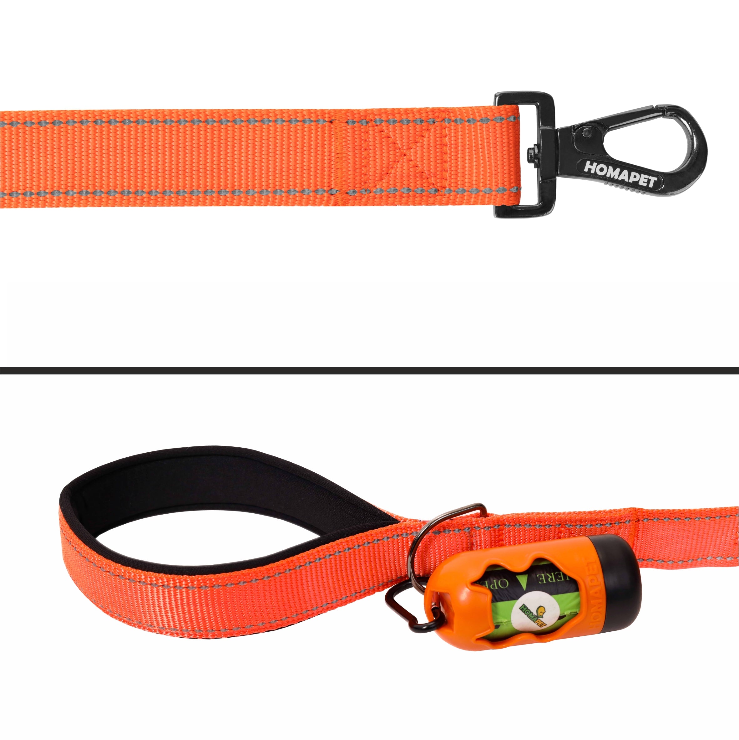 F Orange Nylon Dog Leash