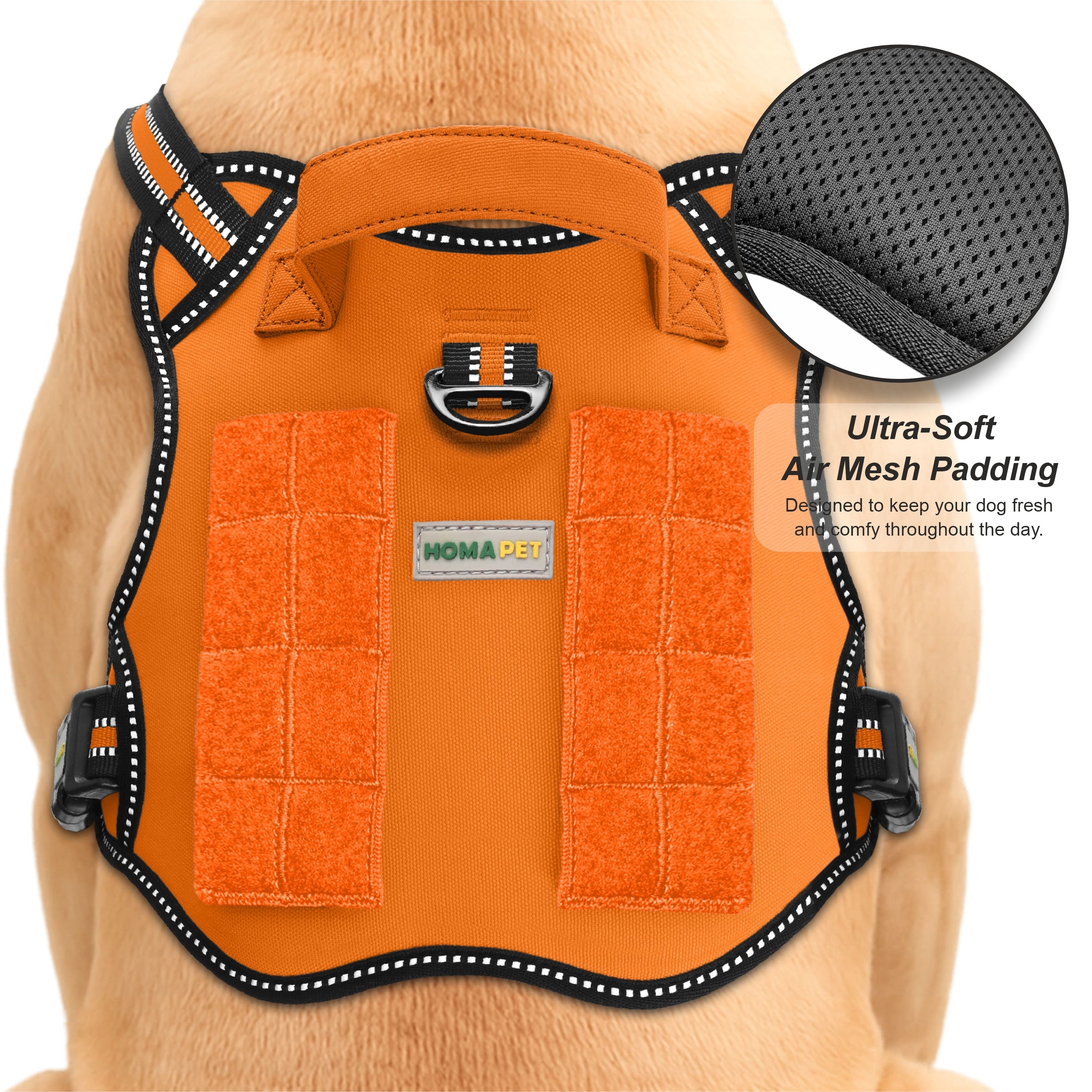 Orange Tactical Dog Harness