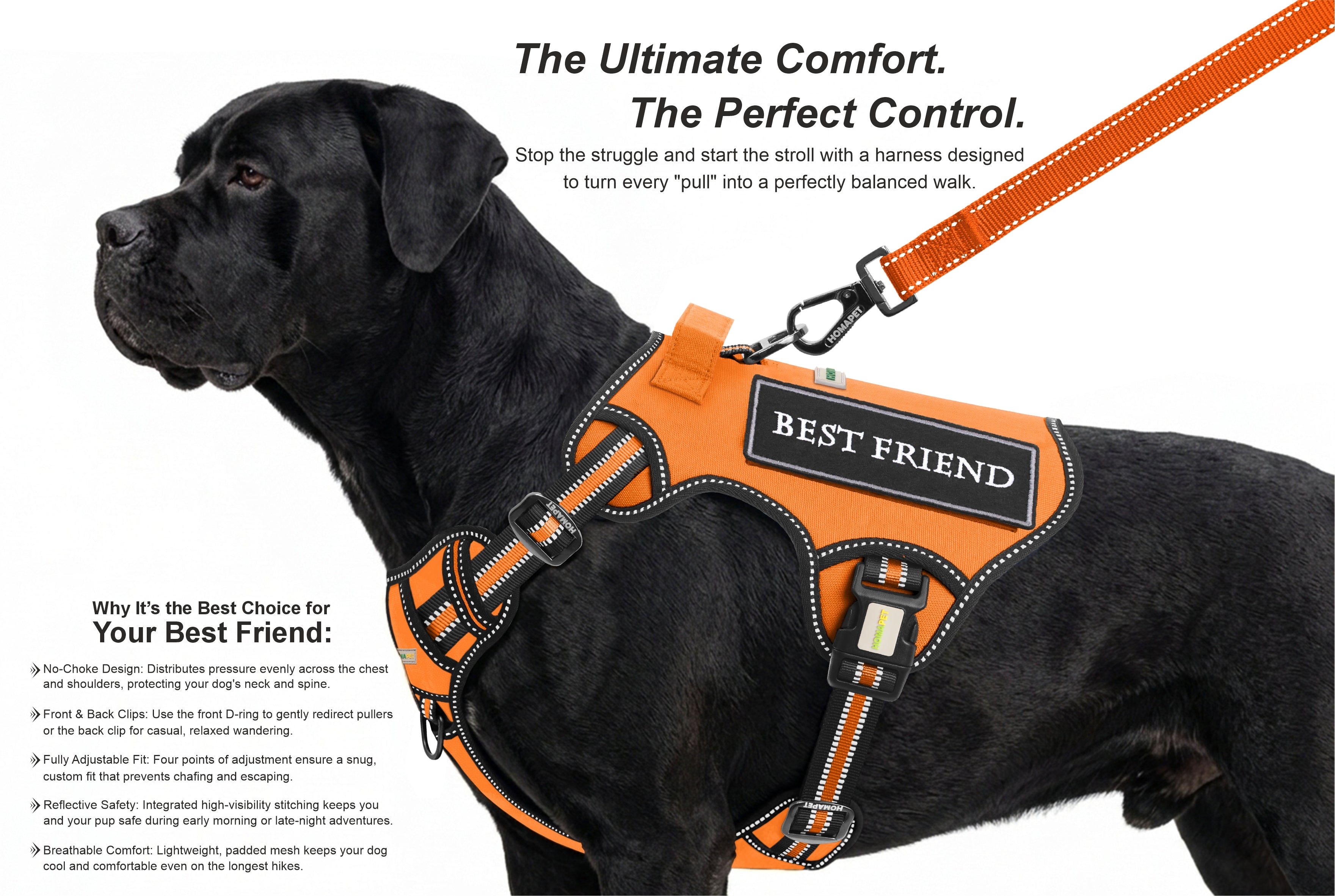 Orange Tactical Dog Harness
