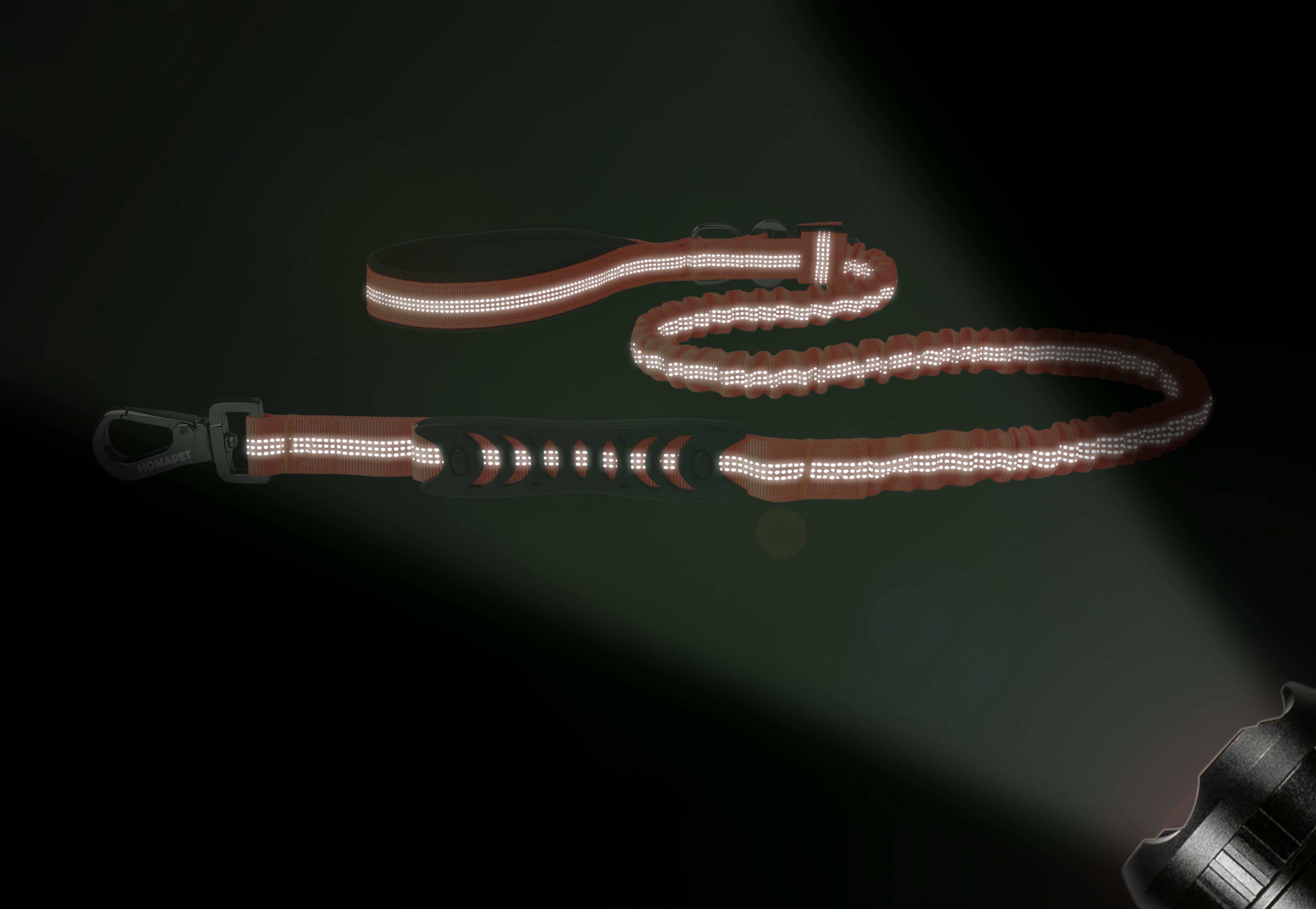 Orange Nylon Full Bungee Dog Leash