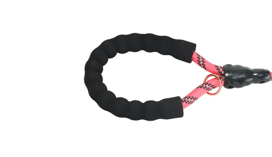 Pink - Black Braided Polyester Reflective Dog Rope