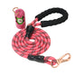 Pink - Black Braided Polyester Reflective Dog Rope