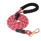 Pink - Black Braided Polyester Reflective Dog Rope