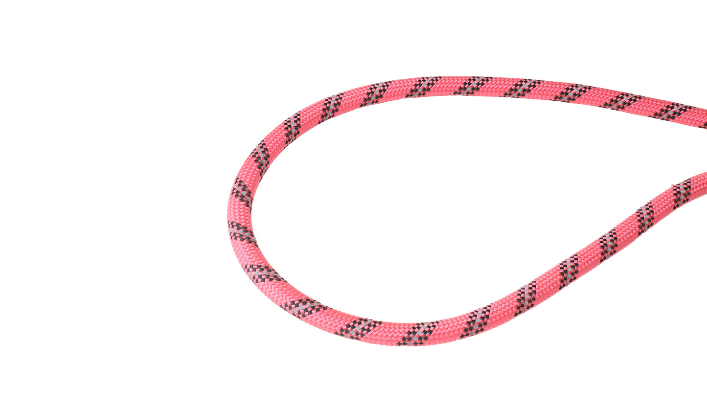 Pink - Black Braided Polyester Reflective Dog Rope