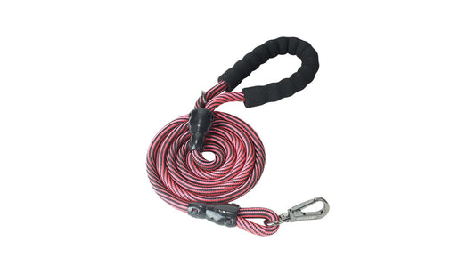 Pink Black Serpentine Polyester Non Reflective Dog Rope